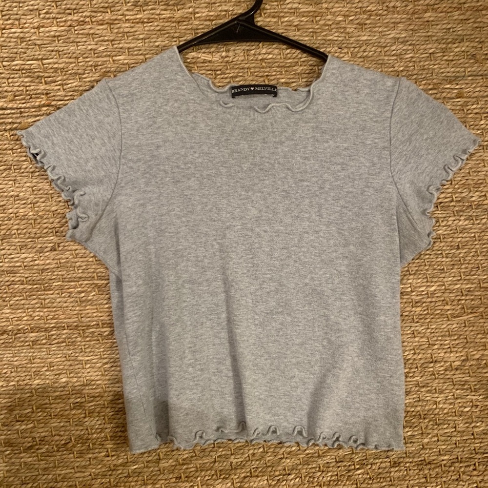 GRAY BRANDY MELVILLE LETTUCE TOP